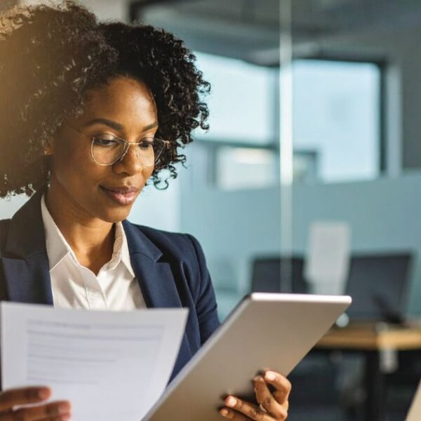 Attorney reviewing case documents related to FLSA retaliation claims in Chicago workplace.