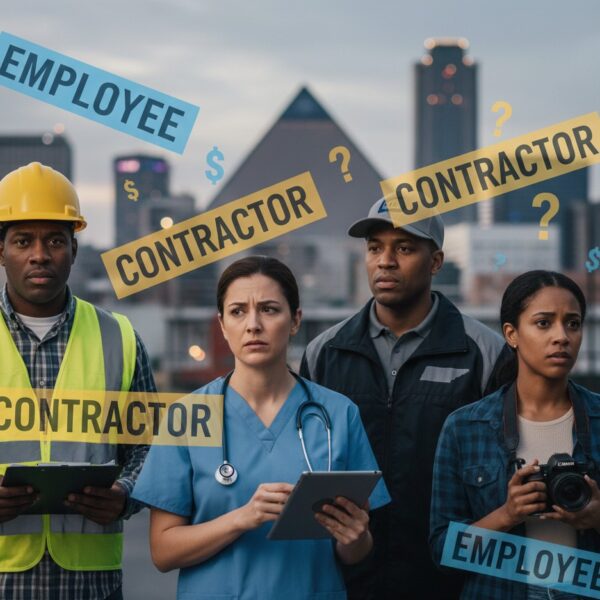 Tennessee workers showing employee vs contractor classification confusion in Tennessee employee misclassification cases.