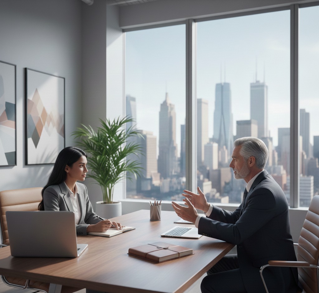 Professional meeting where employee seeks to challenge demotion or pay cut with management